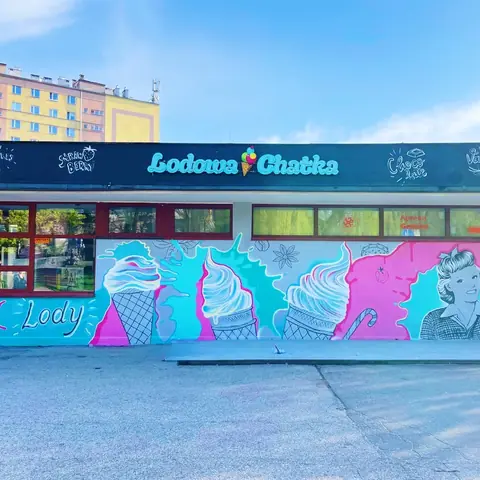 Lokal z muralem Lodowa Chatka